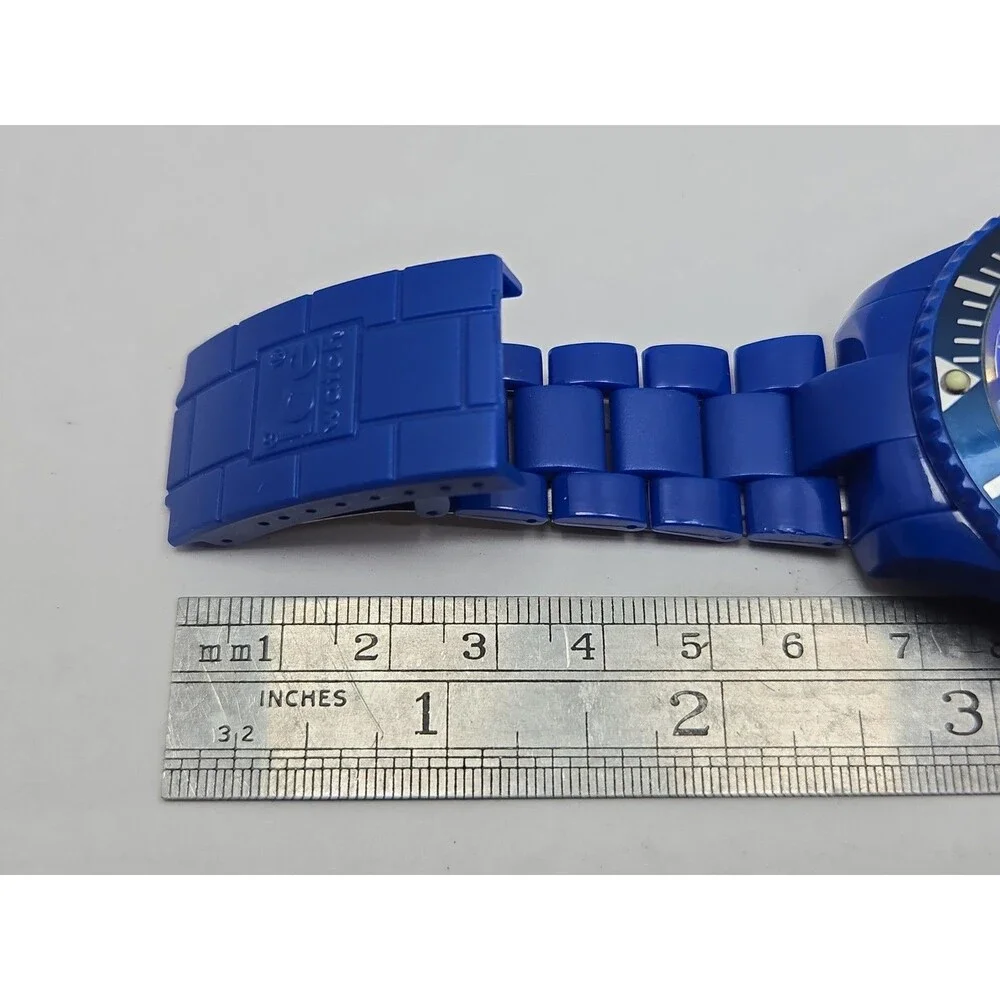 Mens Ice Watch Classic Solid Big Blue 46mm Rotating Bezel Watch New Battery